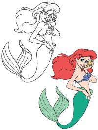 Coloreaz-o pe Ariel
