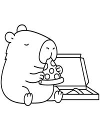 Capibara măn&acirc;ncă pizza