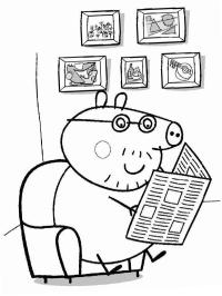 Tati Pig citește ziarul