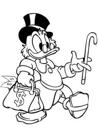 Scrooge Duck cu geanta plină de bani