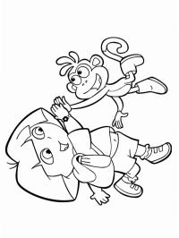 Dora și maimuțica Boots se joacă