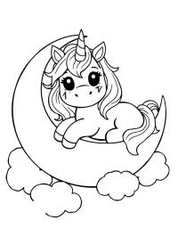 Unicorn care doarme pe lună