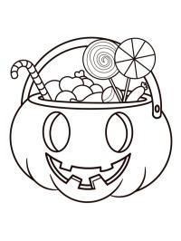 Dovleac de Halloween cu dulciuri