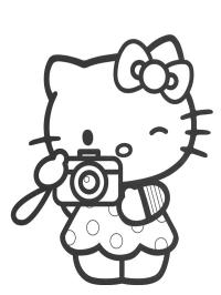 Hello Kitty făcând o poză