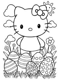 Hello Kitty cu ouă de Paște