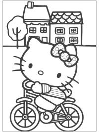 Hello Kitty pe bicicletă