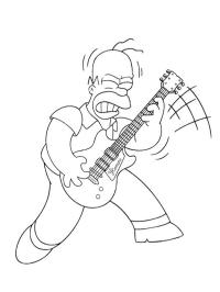 Homer Simpson cântă la chitară