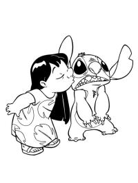 Lilo îi dă un pupic lui Stitch