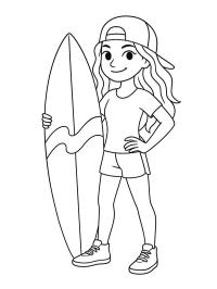 Fată cu placă de surf