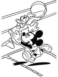 Mickey și Donald joacă baschet