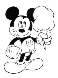 Mickey Mouse mănâncă înghețată