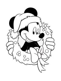 Mickey Mouse într-o coroană de Crăciun
