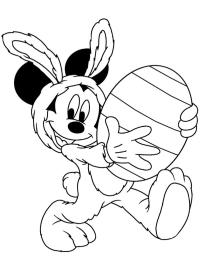 Mickey Mouse cu un ou de Paște