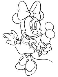 Minnie Mouse mănâncă înghețată