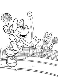 Minnie Mouse și Daisy joacă tenis