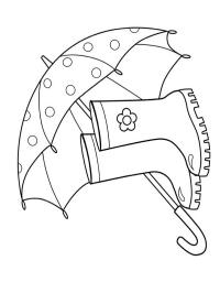 Umbrelă și cizme de ploaie