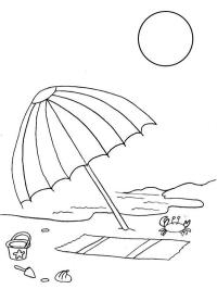 Umbrelă de plajă pe plajă
