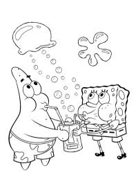 Patrick Stea și Spongebob beau limonadă