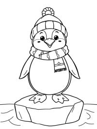Pinguin cu căciulă și fular