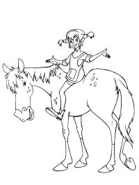 Pippi stă pe cal
