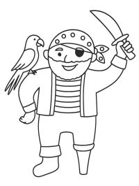 Pirat cu un papagal pe umăr