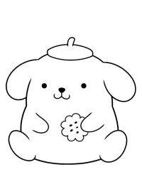 Pompompurin cu un biscuite