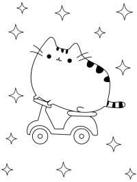 Pusheen pe bicicletă