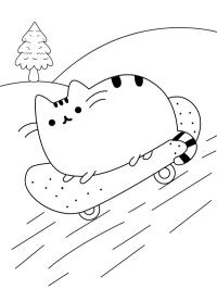 Pusheen pe skateboard