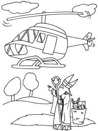 Moș Nicolae merge cu elicopterul