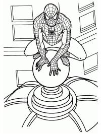 Spiderman se cațără pe clădire