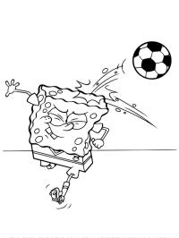 Spongebob jucând Fotbal