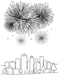 Focuri de artificii în oraș