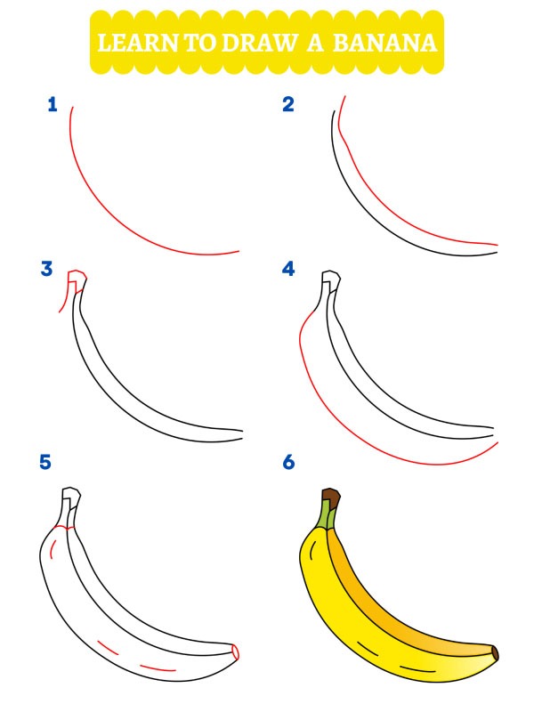 Cum să desenezi o banană