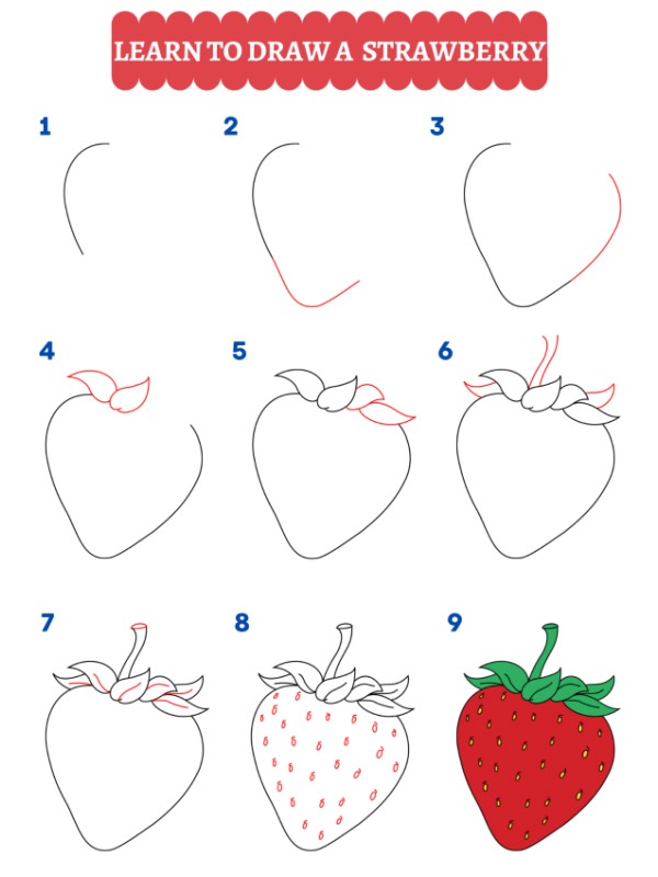 Cum să desenezi o căpșună