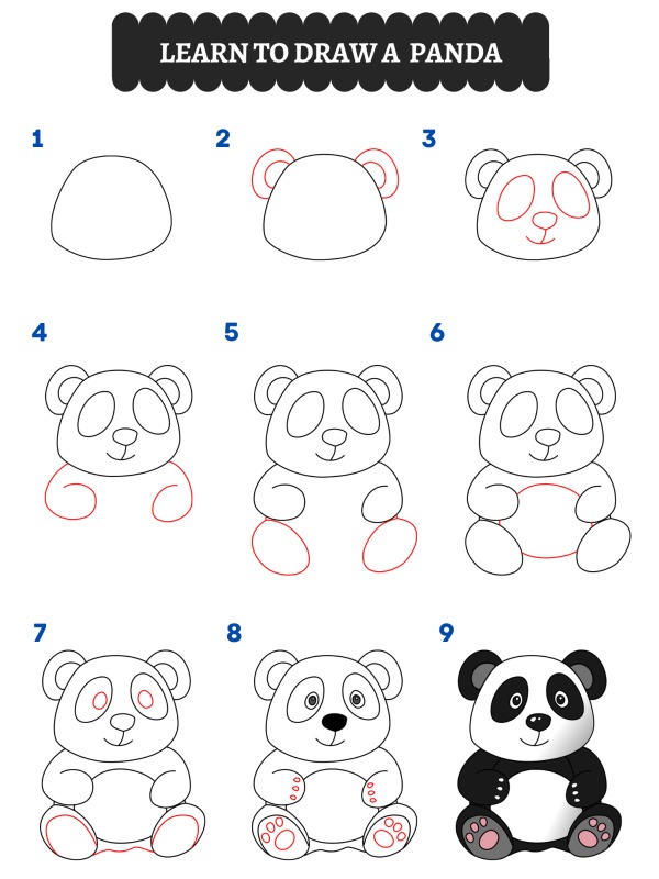 Cum desenezi un panda?