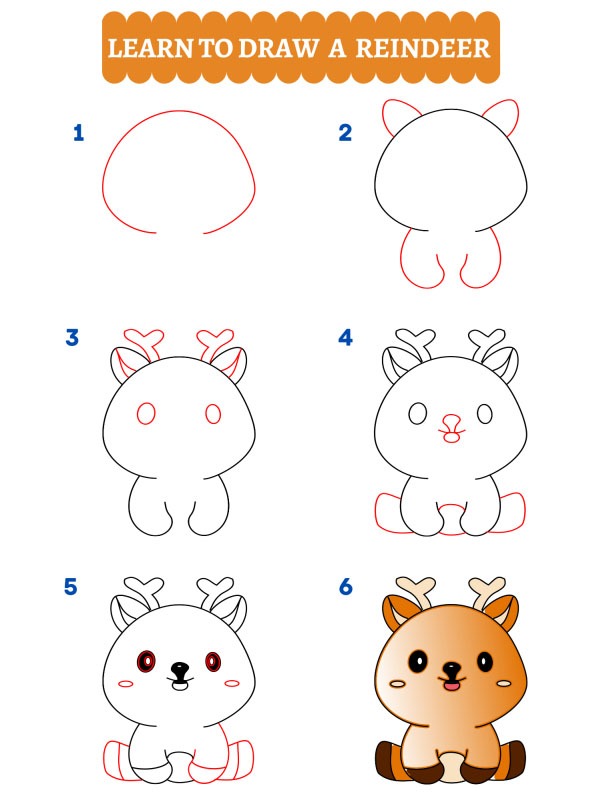 Cum să desenezi un ren