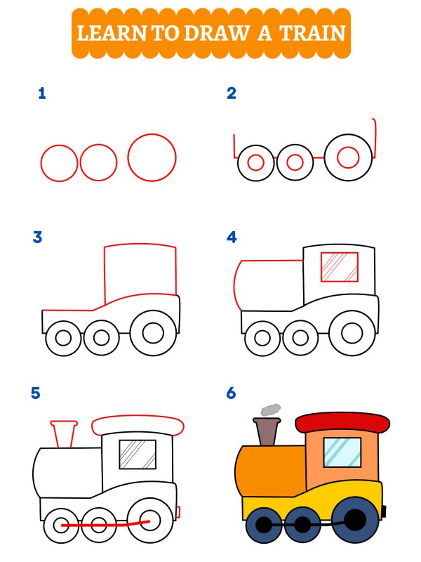 Cum să desenezi un tren