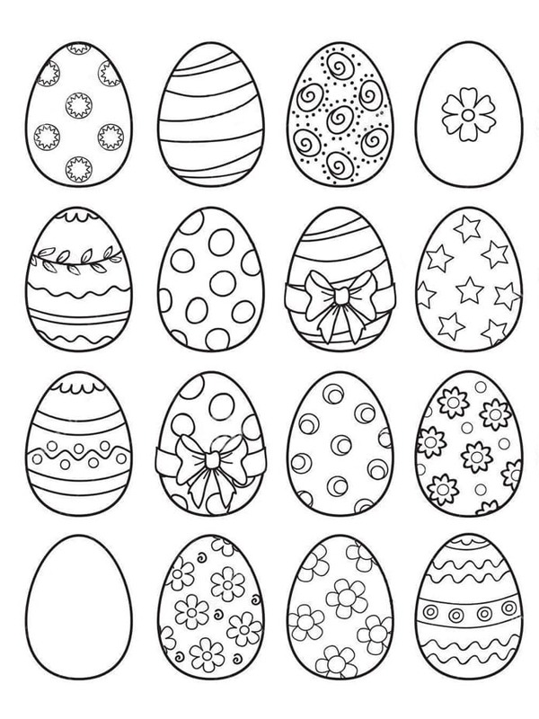 16 ouă de Paște de colorat