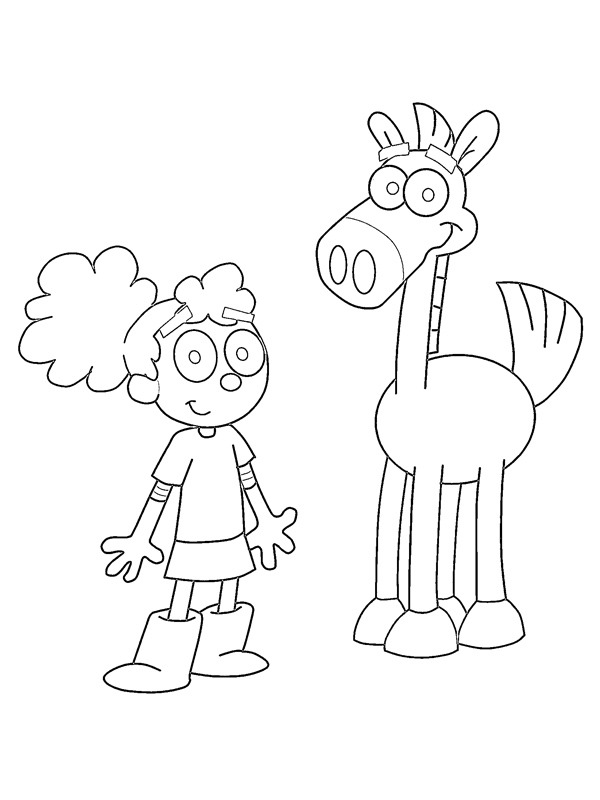 Annie și Pony de colorat