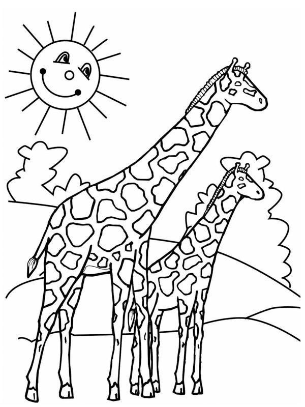 Girafă de colorat