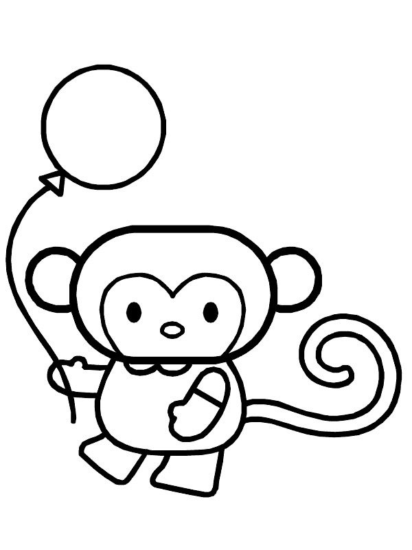 Maimuță cu balon de colorat
