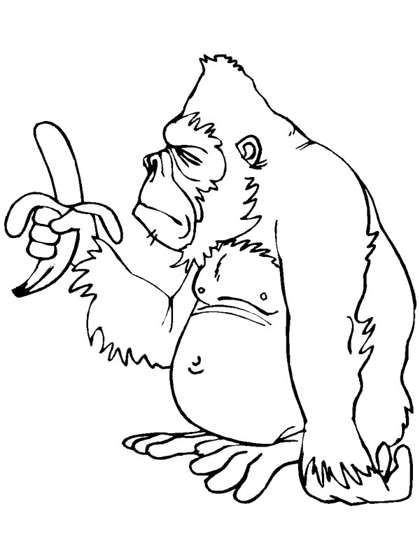 Maimuţă cu banană de colorat