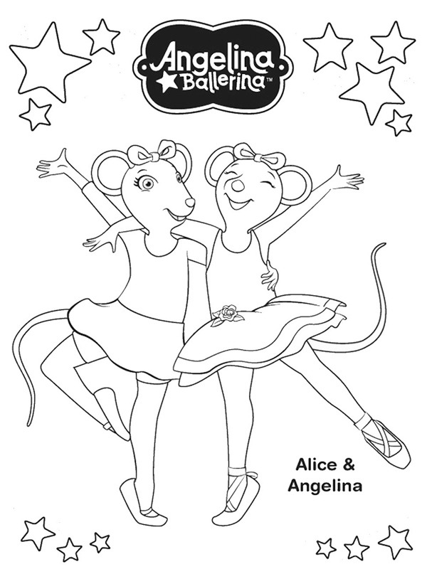 Alice și Angelina de colorat