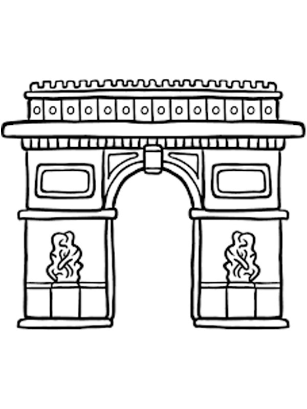 Arcul de Triumf din Paris de colorat