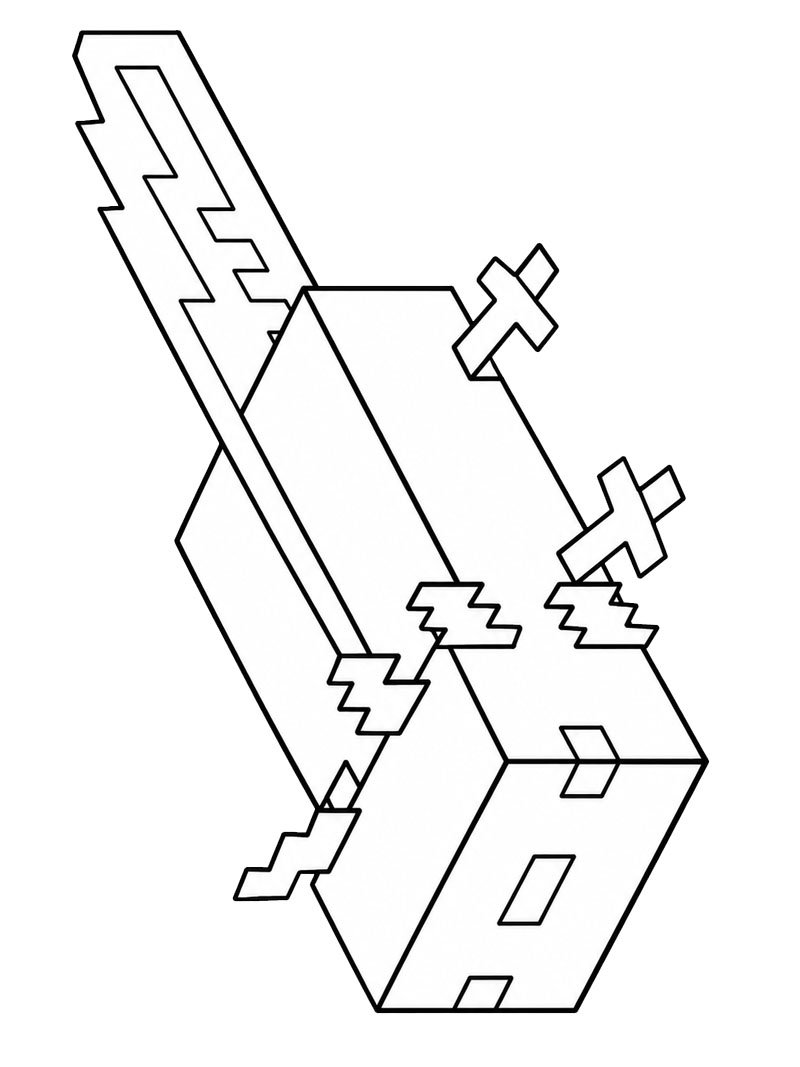 Axolotl (Minecraft) de colorat