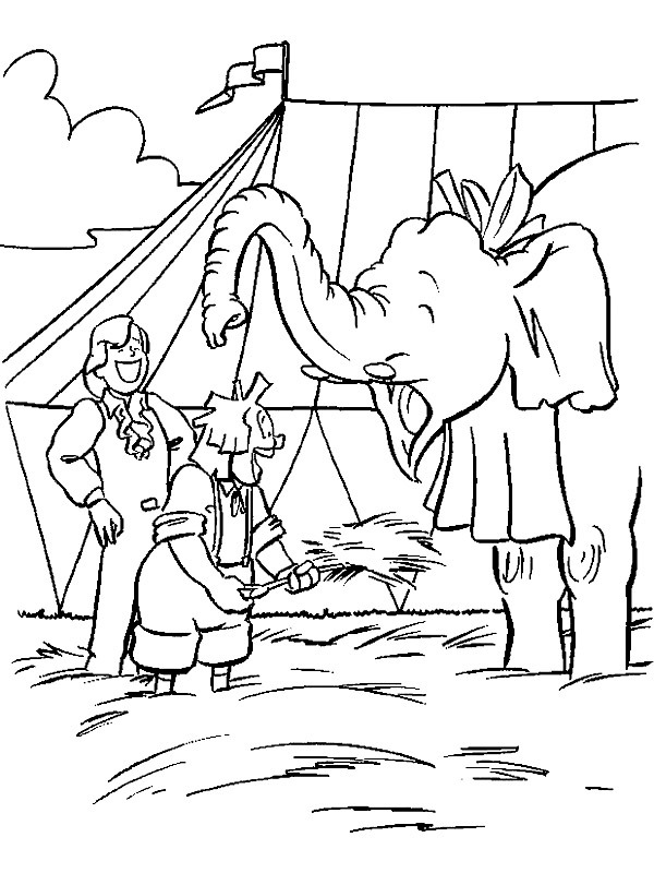 Clovnul şi acrobatul cu elefantul de colorat