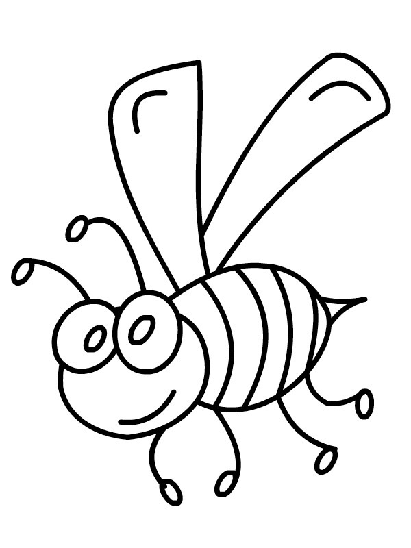 Albină simplă de colorat