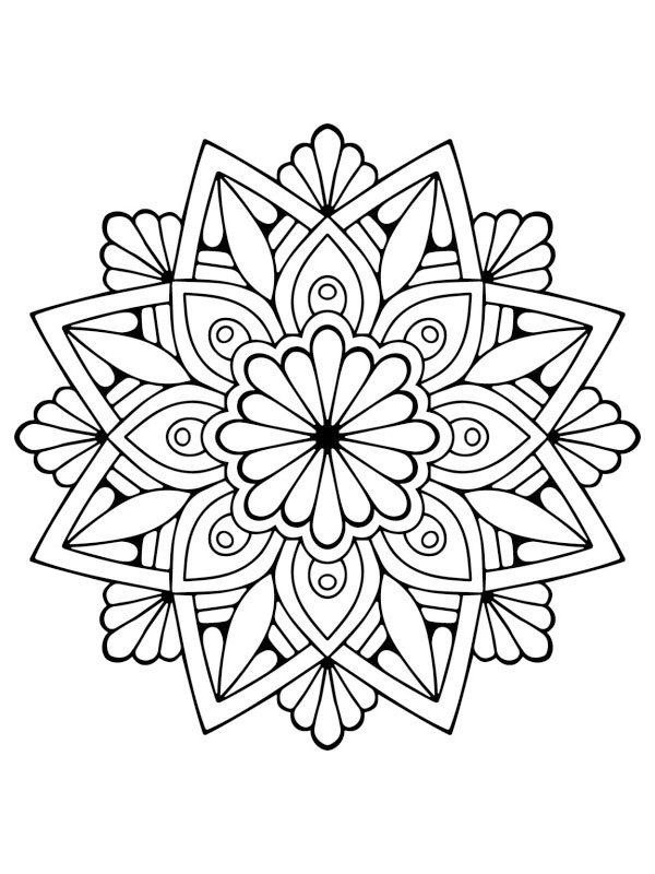 Mandala florală de colorat