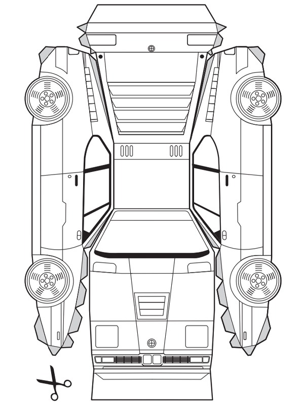 Plan de construcţie BMW M1 de colorat