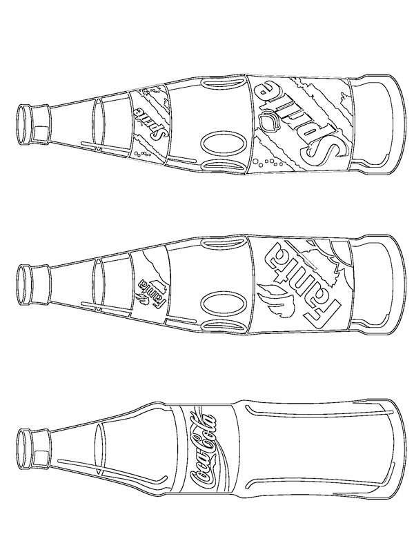 Sticle de Coca Cola şi Sprite de colorat